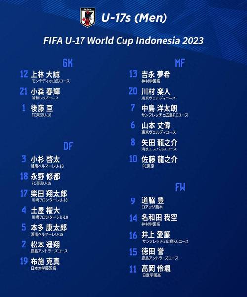 U17世界杯四强名单